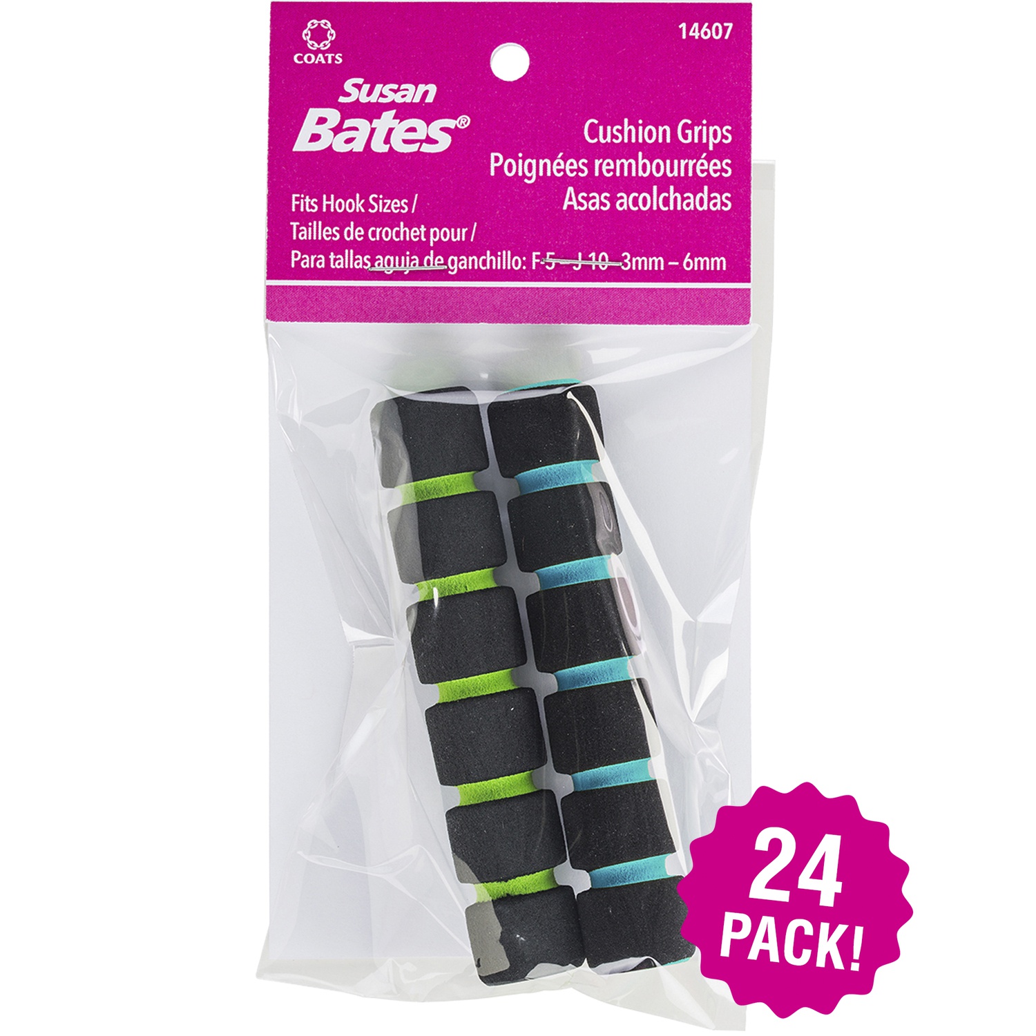 Susan Bates Crcohet Hooks Cushion Grips 3.75" 24/Pk-2pcs