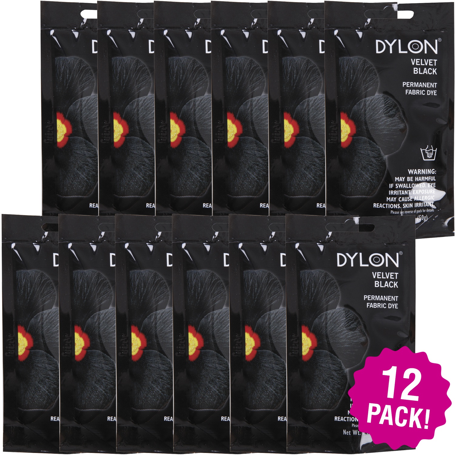Dylon Permanent Fabric Dye 1.75oz 12/PkVelvet Black eBay