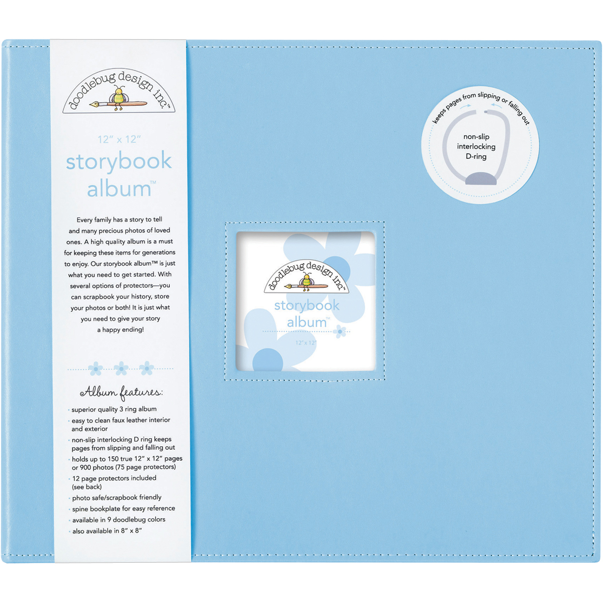 12x12-Inch Doodlebug 3199 Design Bubble Blue Storybook for Scrapbooking Album