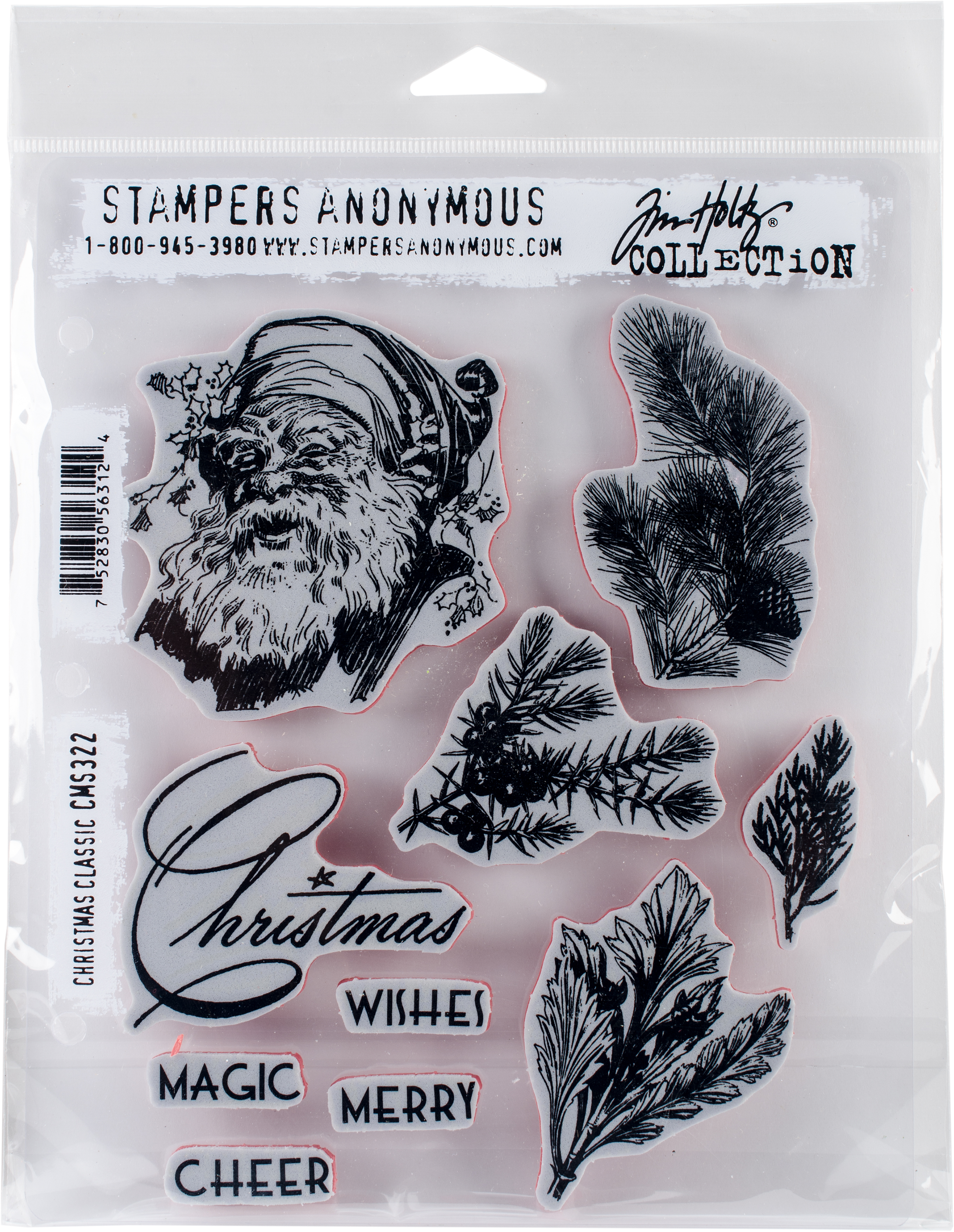 Tim Holtz Stampers Anonymous Cling Rubber Stamps - Christmas Cartoons CMS473