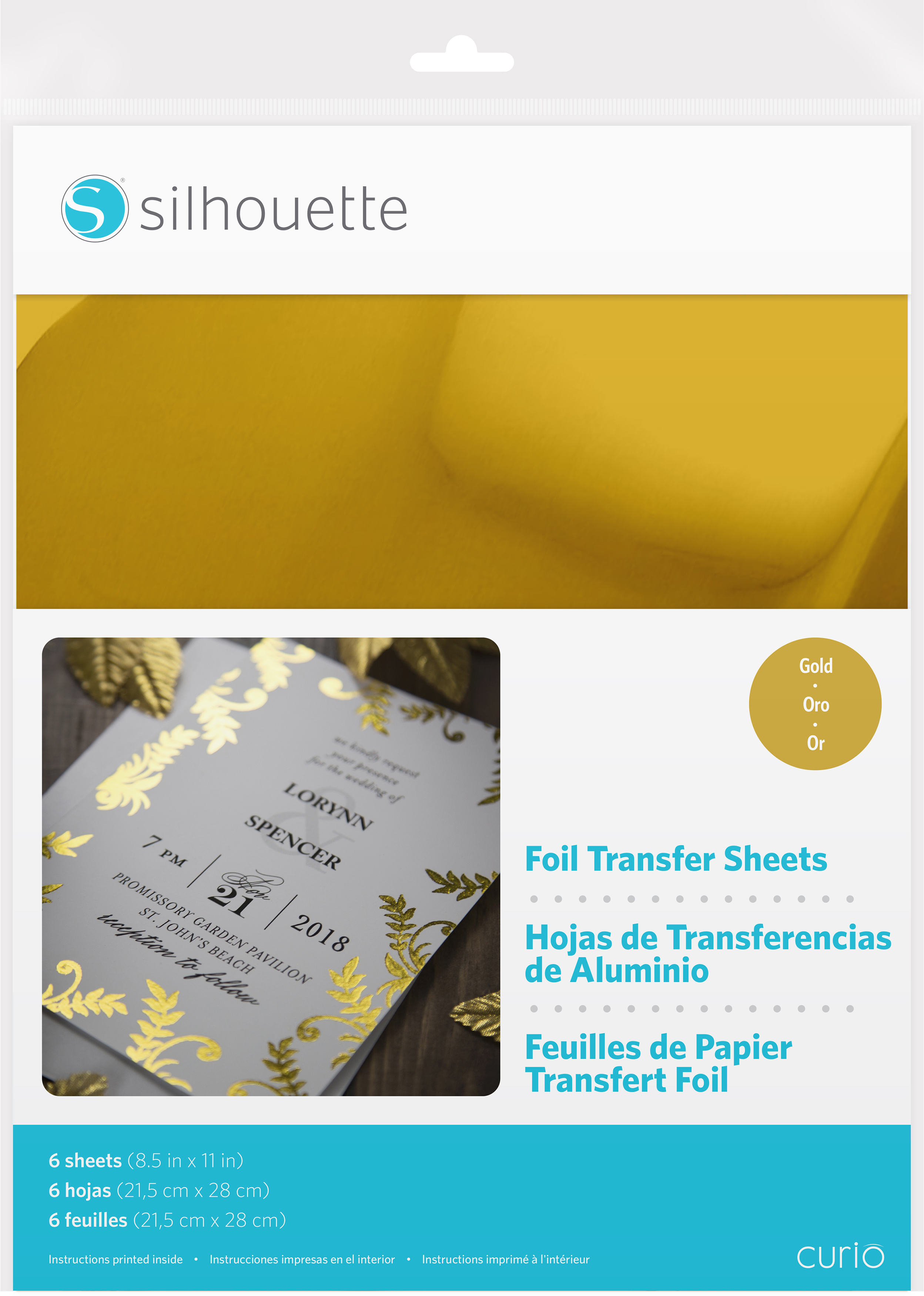 Silhouette 8 5 X11 Foil Transfer Sheets 6 Pkg Gold MEDIATRF GLD For 