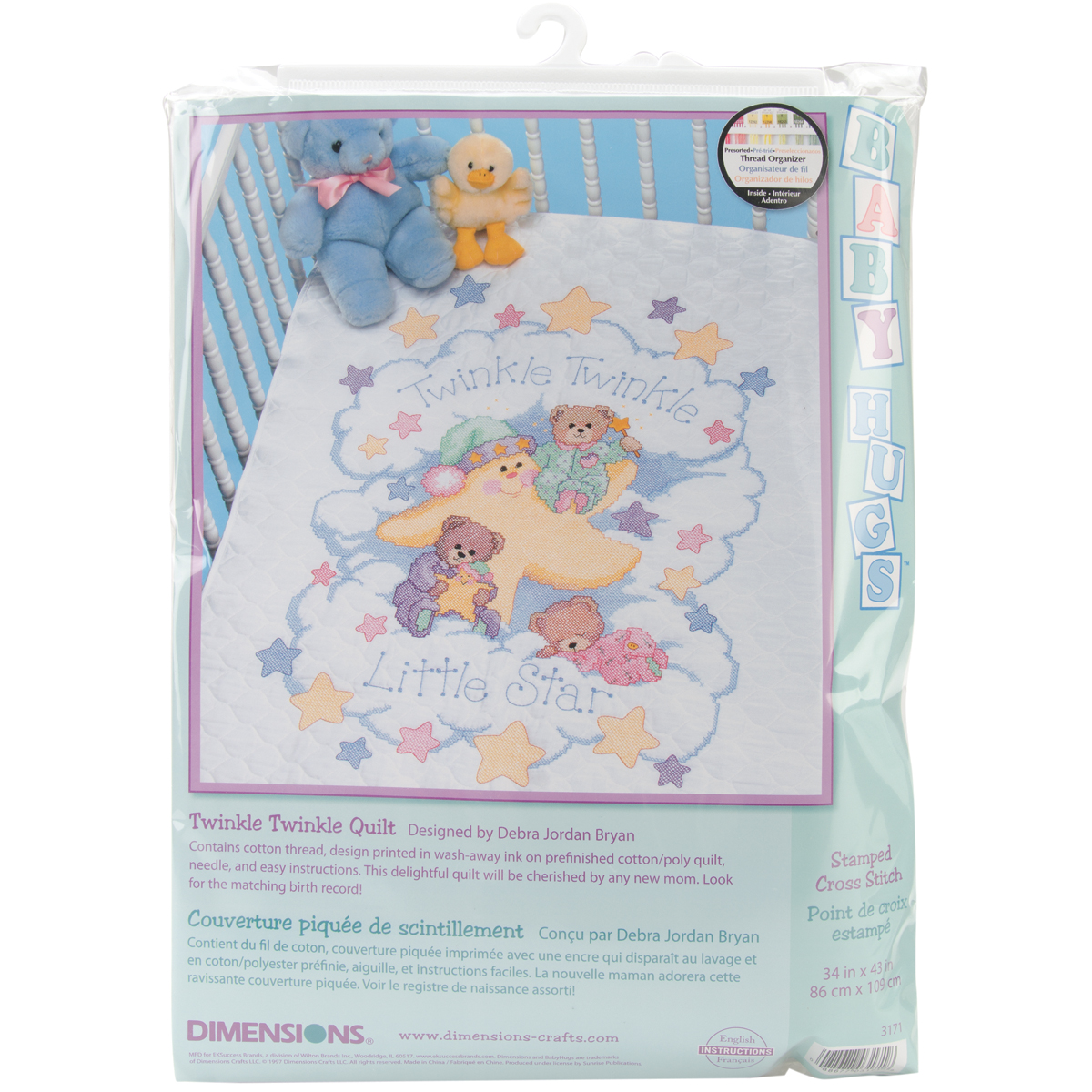 Dimensions Stamped Cross Stitch Baby Quilt Kit Twinkle Little Star Bears 34 X 43 For Sale Online EBay