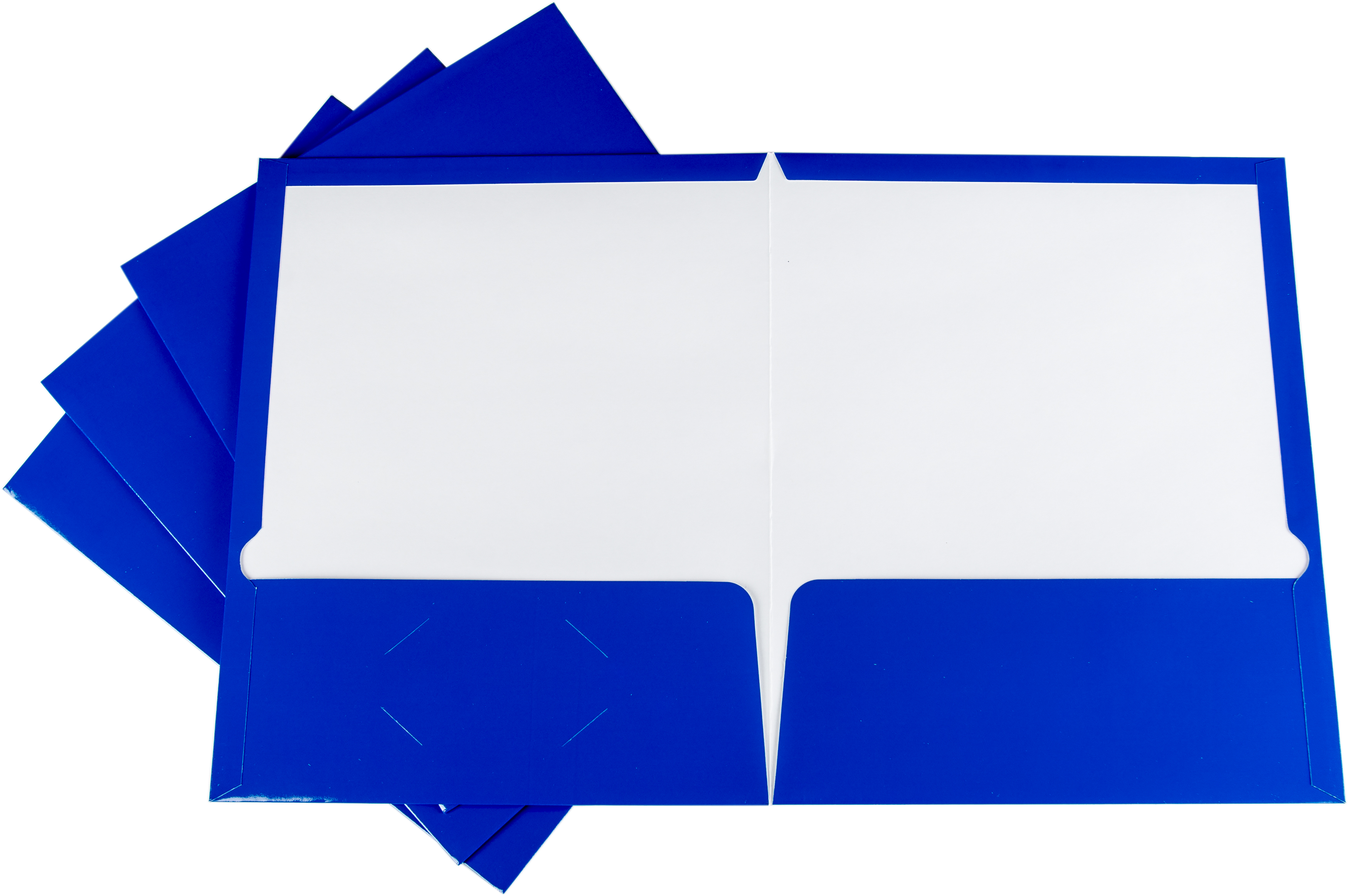 Oxford Showfolio Laminated Twin Pocket Folders 25/PkgBlue, Letter Size