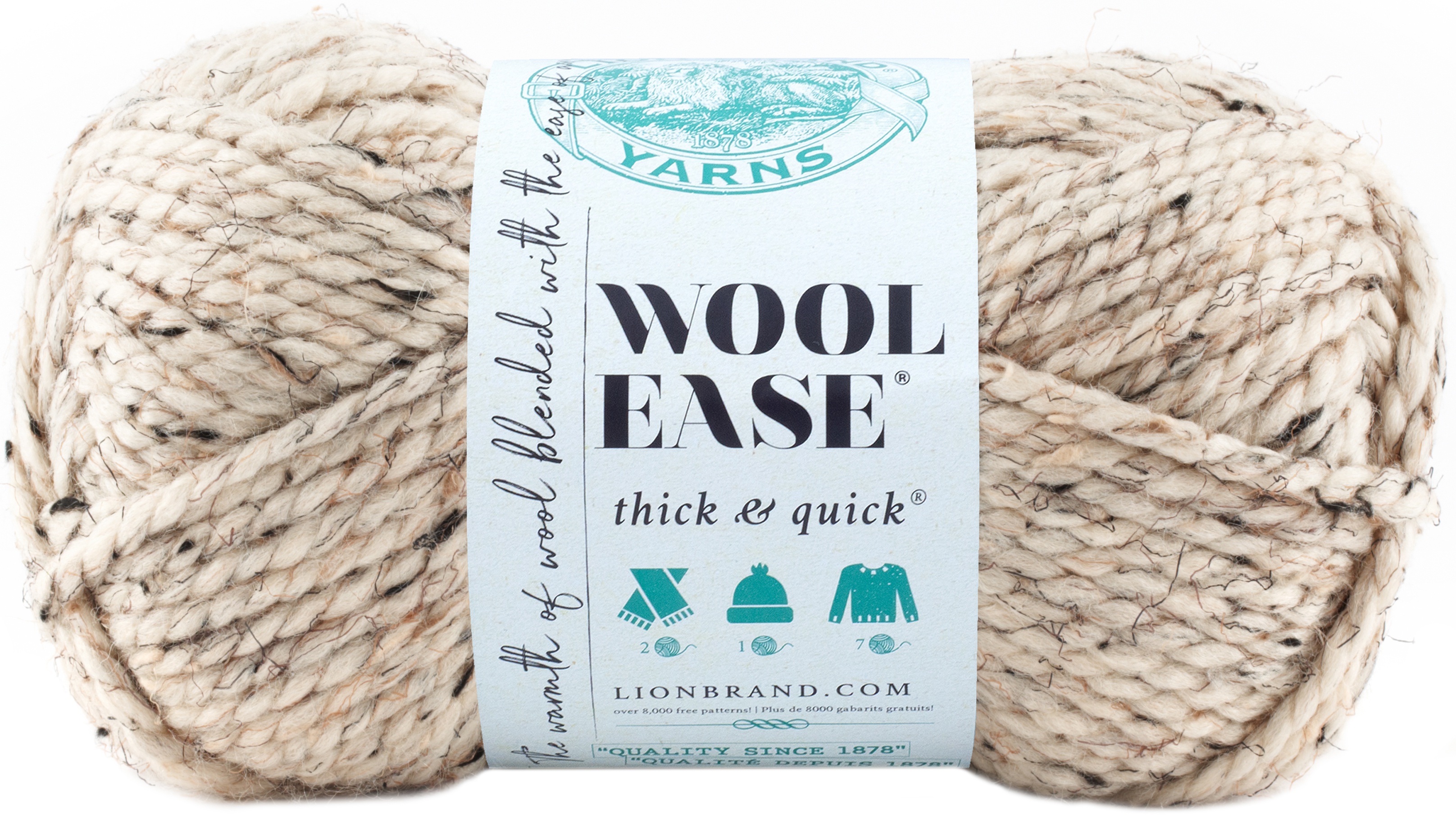 Lion Brand Wool-Ease Thick & Quick Yarn-Oatmeal, 640-123 | eBay