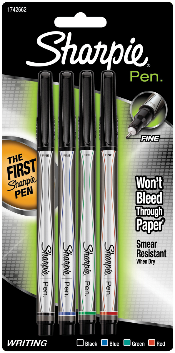 1742662 4 Colored Pens Sharpie Pen Fine Point Pen 