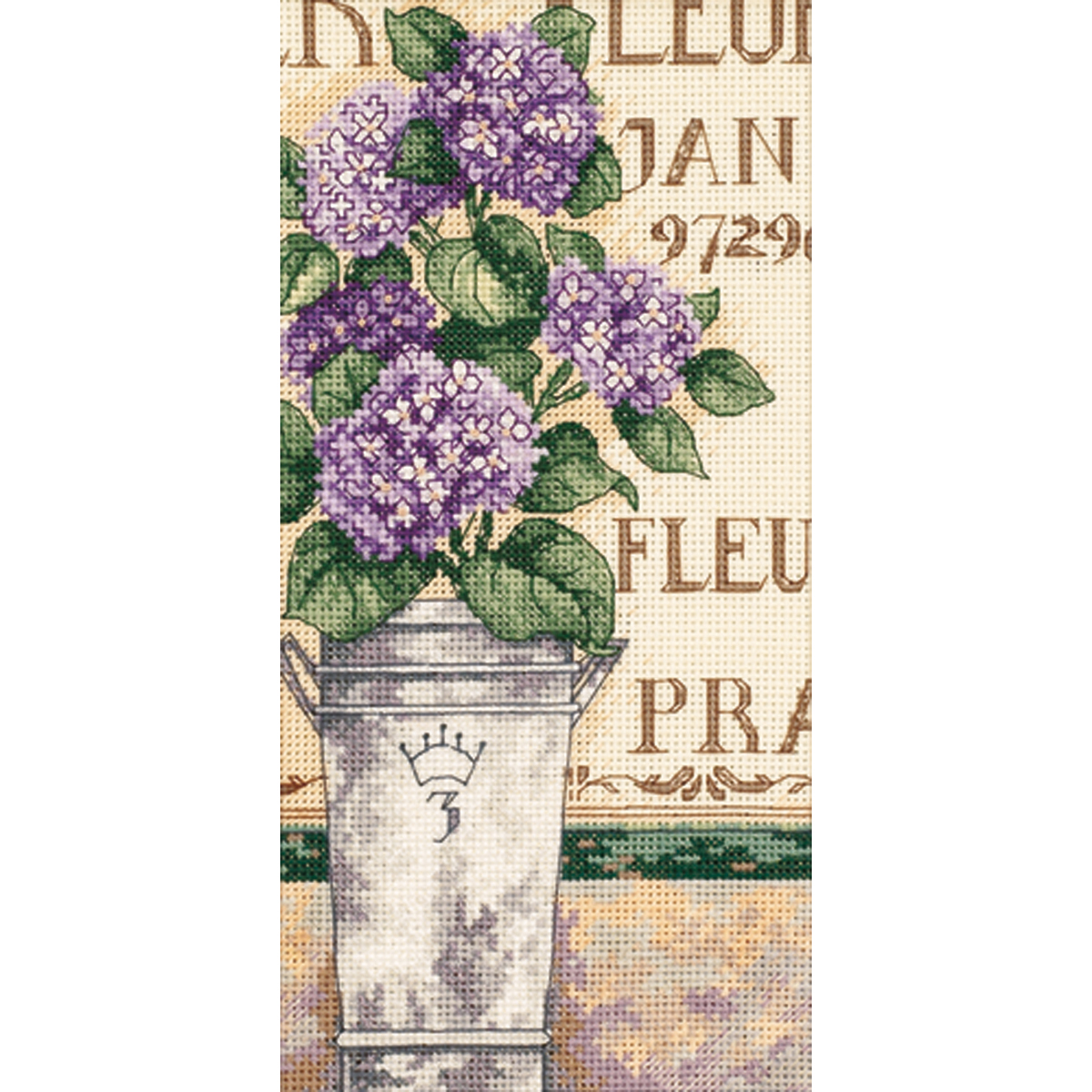 Dimensions Needlecrafts Hydrangea Floral Gold Petite Counted Cross Stitch Kit