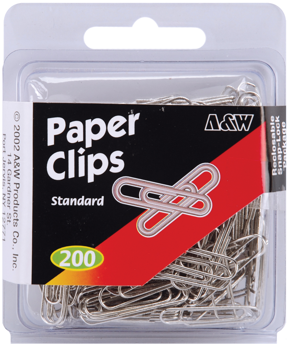 Paper Clips-Standard - Silver 200/Pkg