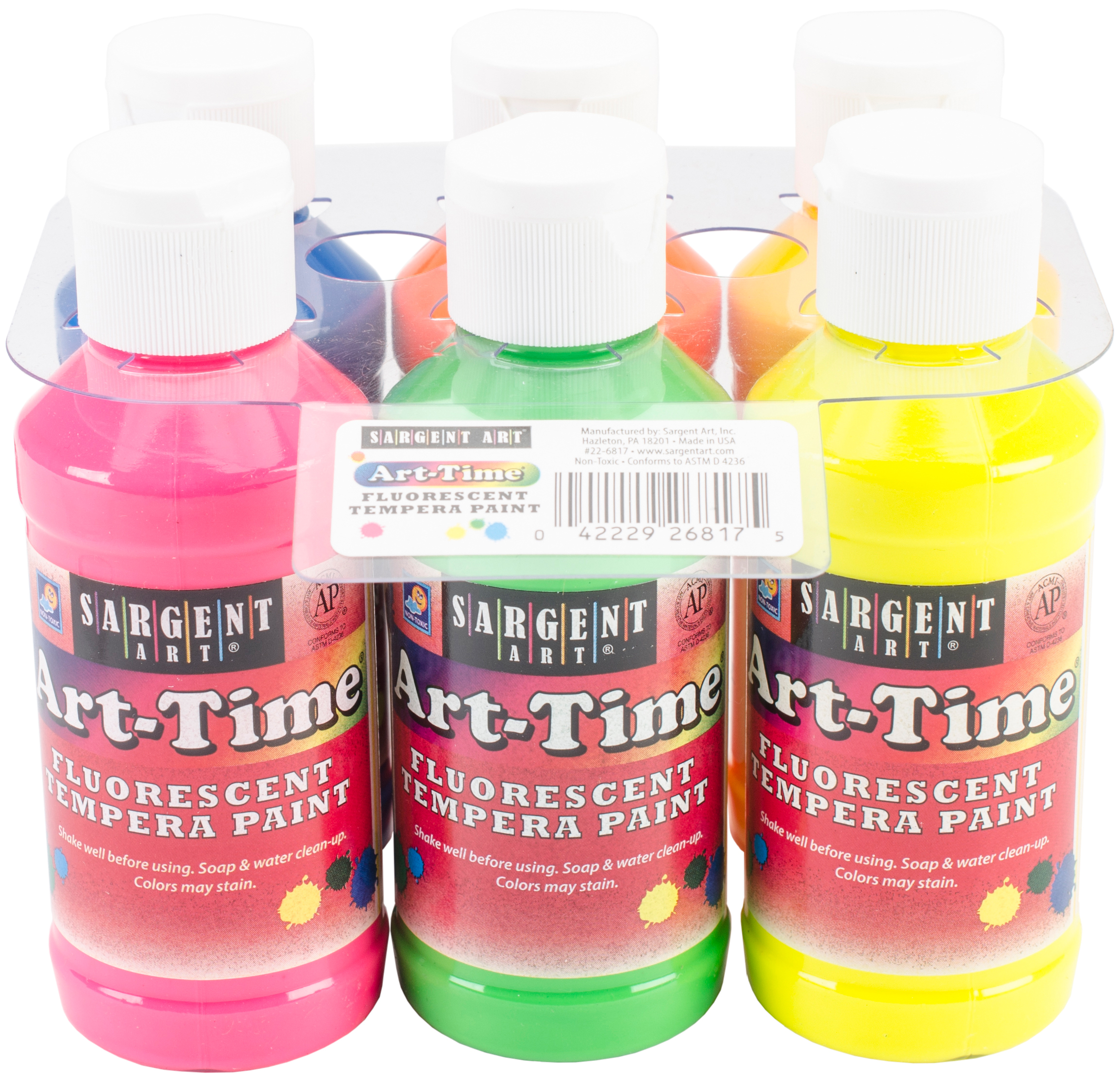 Art Time R Tempera Paint Set 4oz 6 Pkg Fluorescent EBay   498103PK 