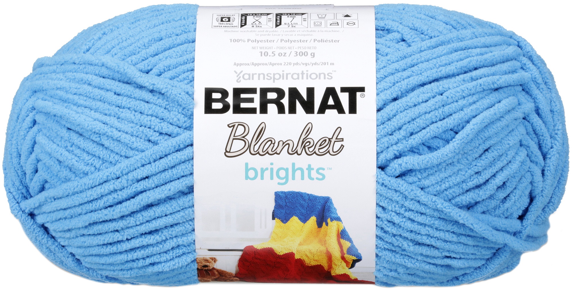 Bernat Blanket Brights Big Ball Yarn-Busy Blue, 161212 ...