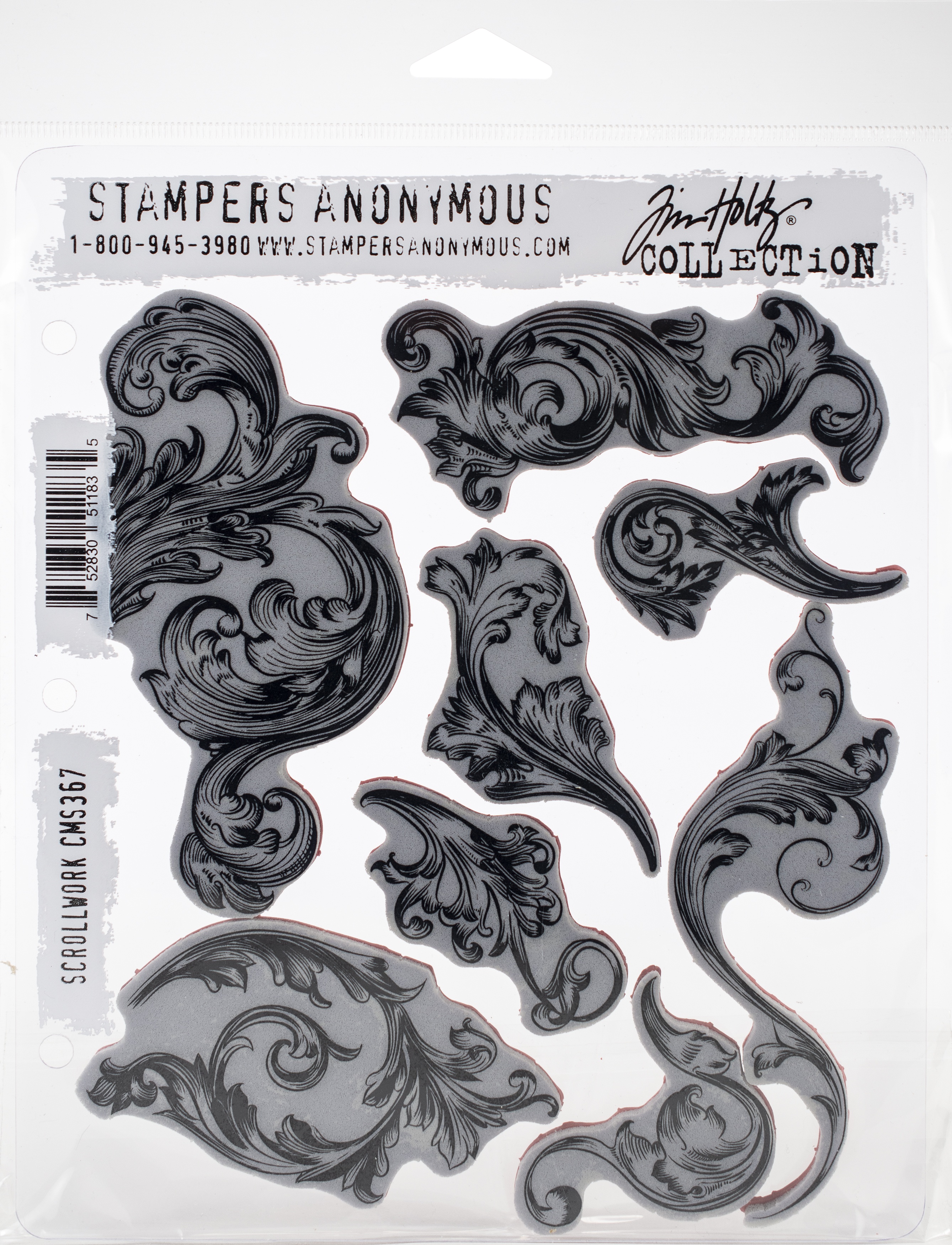 NEW Tim Holtz Stampers Anonymous "SCRIBBLY CHRISTMAS" Rubber Cling Stamp Set