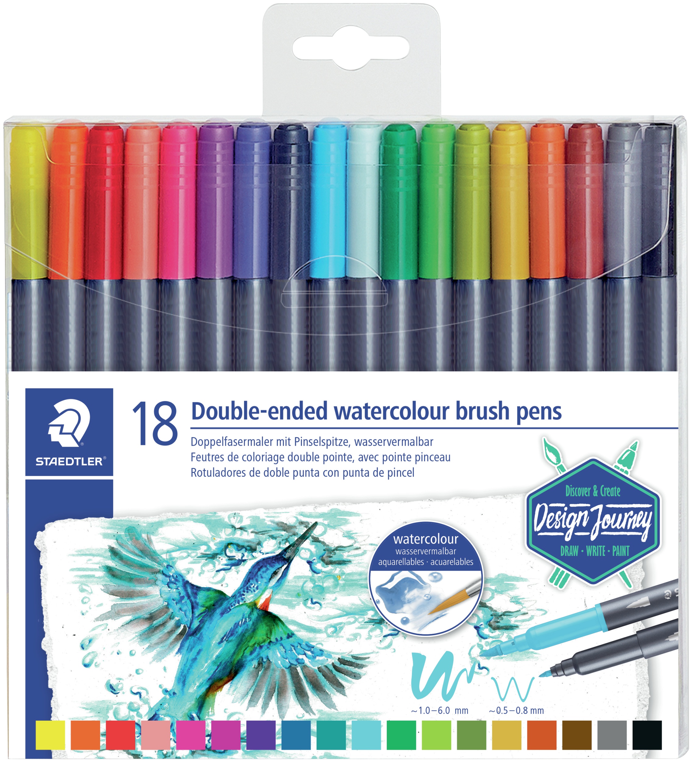 marsgraphic duo double ended watercolor brush markers