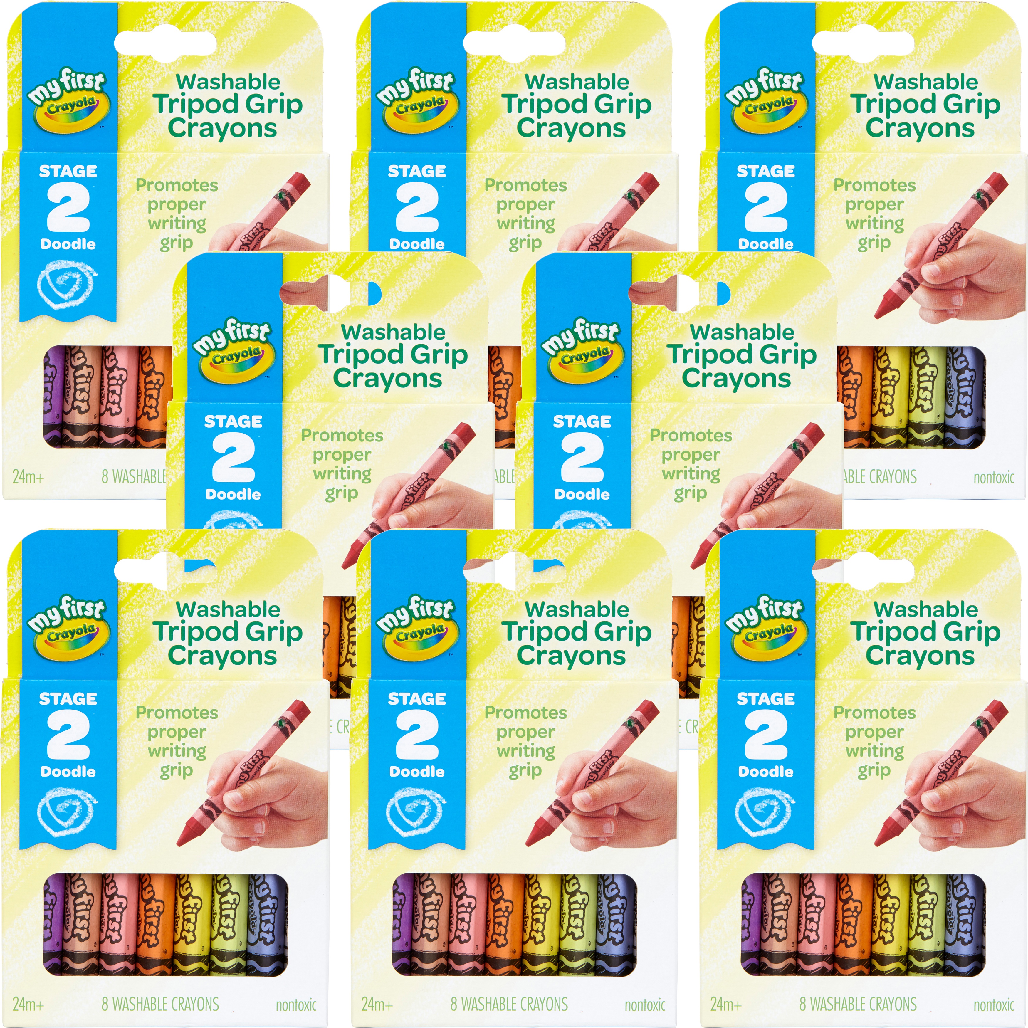 Crayola My First Washable Tripod Grip Crayons 8 Count-Multipack Of 8