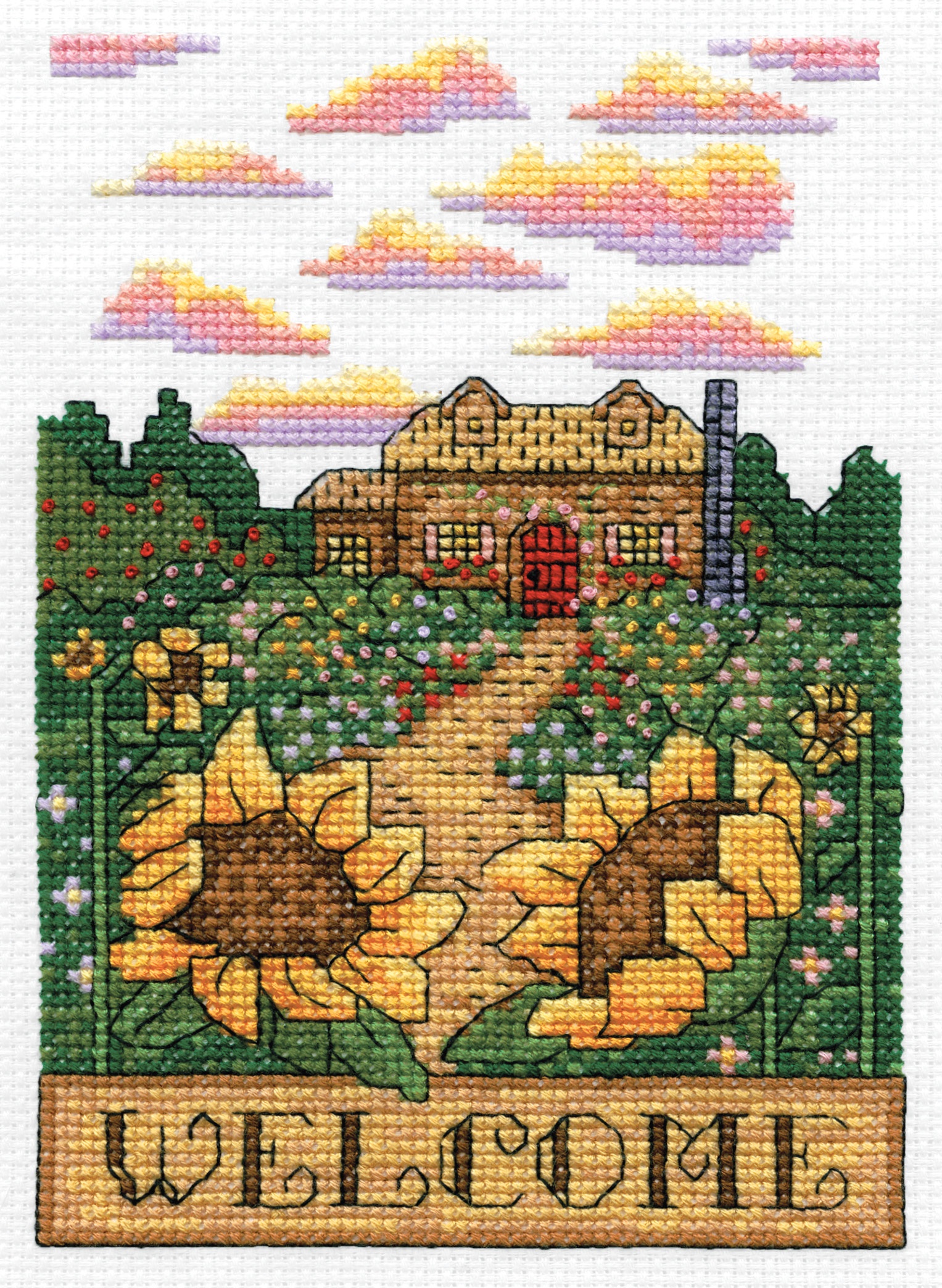 The Classic Stitch A Sunflower Welcome Cross Stitch Pattern