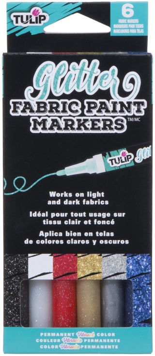 Tulip Fabric Paint Markers 6 Pkg-Glitter Inventory cleanup selling sale Washington Mall
